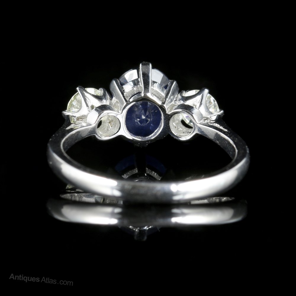 51 Sapphire Diamond Trilogy Ring