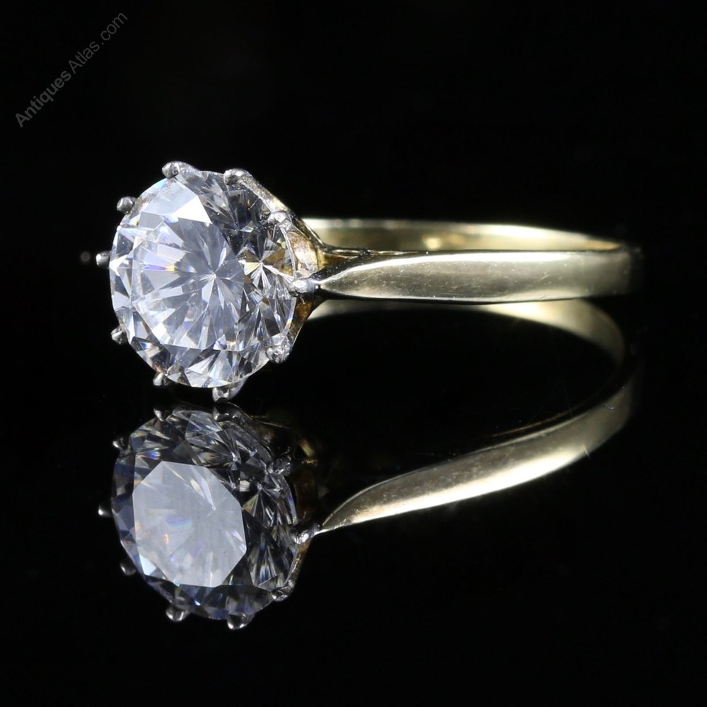 Antiques Atlas Solitaire Paste Diamond Ring 2.50ct