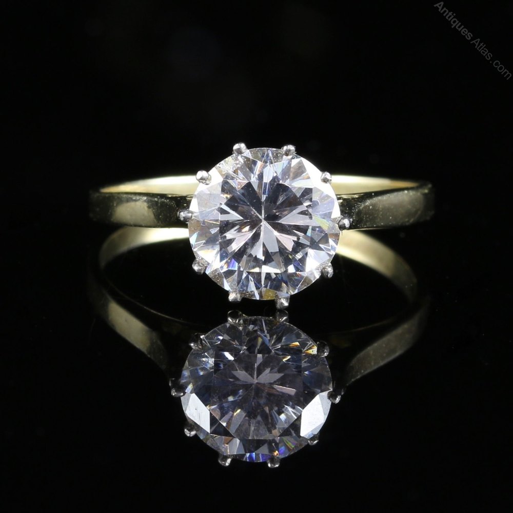 Antiques Atlas Solitaire Paste Diamond Ring 2.50ct