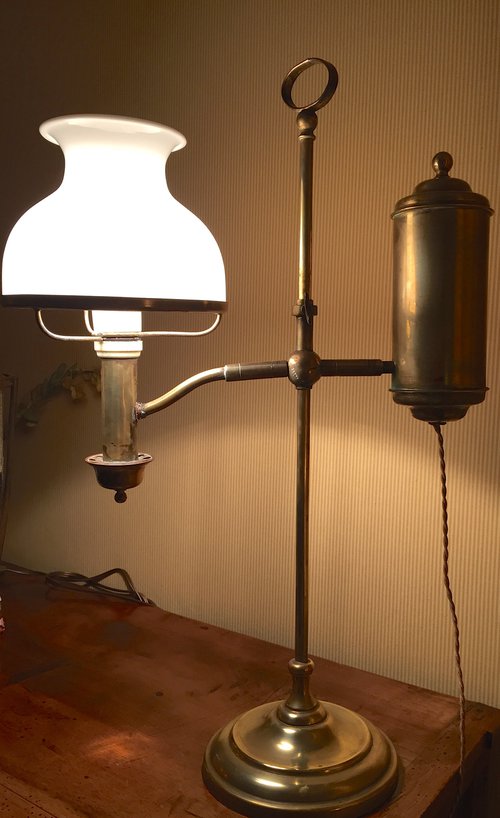 Antiques Atlas Fine Antique Student Lamp Bronze And Opaline