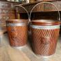 Pair Of Large Peat Buckets . Coal / Log Buckets   