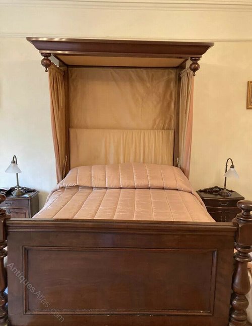 Victorian Half Tester Double Bed. Has 4ft6 Base. Antiques Atlas