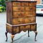 Walnut Chest On Stand, Brass Handles