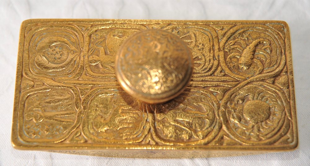 Antiques Atlas Tiffany Studios Gilt Bronze Zodiac Desk Blotter