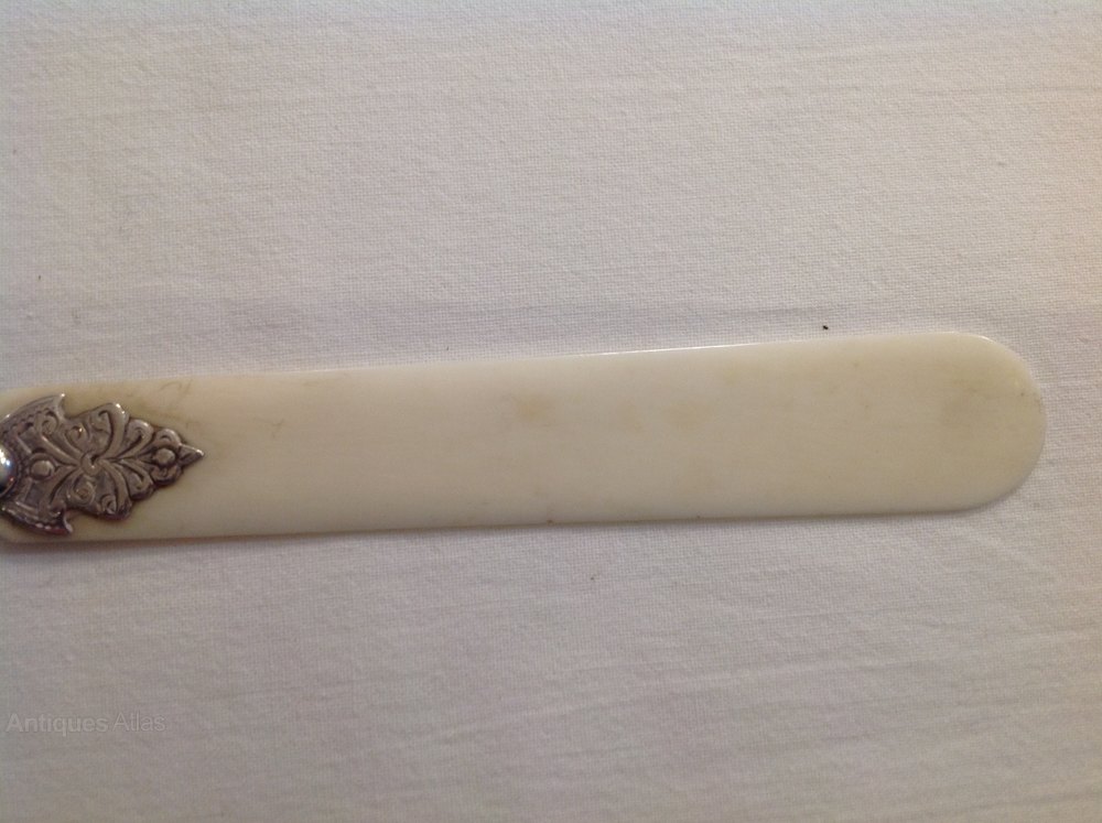 Antiques Atlas Silver & Ivory Letter Opener / Paper Knife