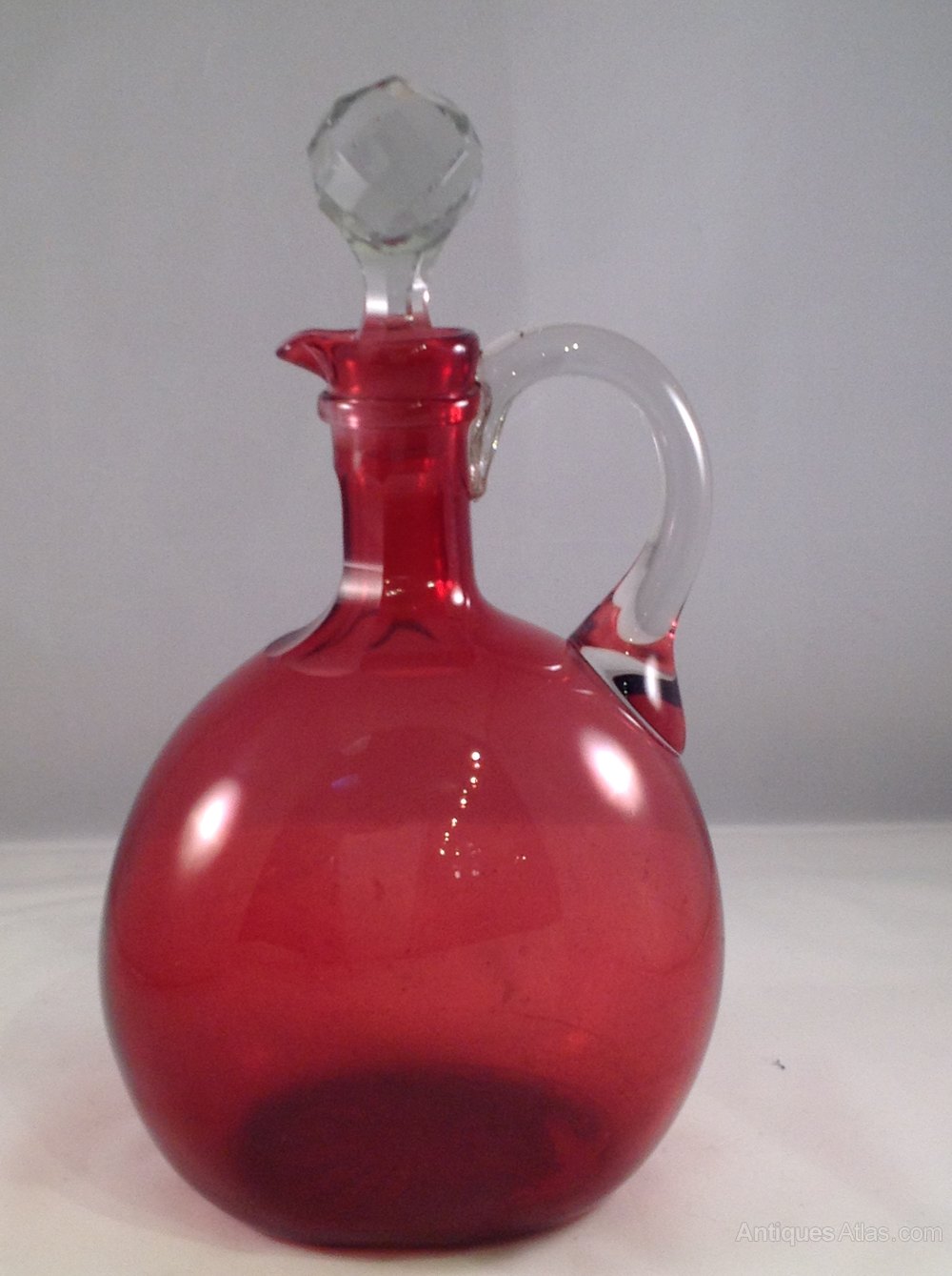 Antiques Atlas Victorian Cranberry Glass Decanter Jug.