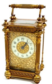 1895 French Pillared Carriage Timepiece. 
