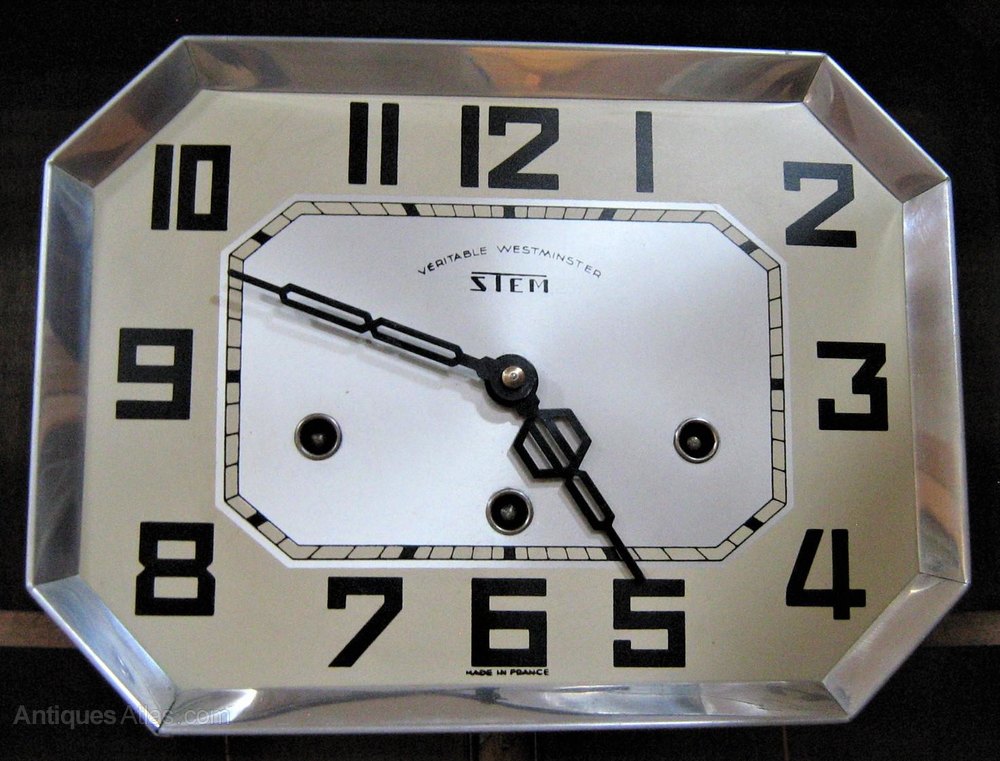 Antiques Atlas French Art Deco Period Westminster Chiming Wall Clock