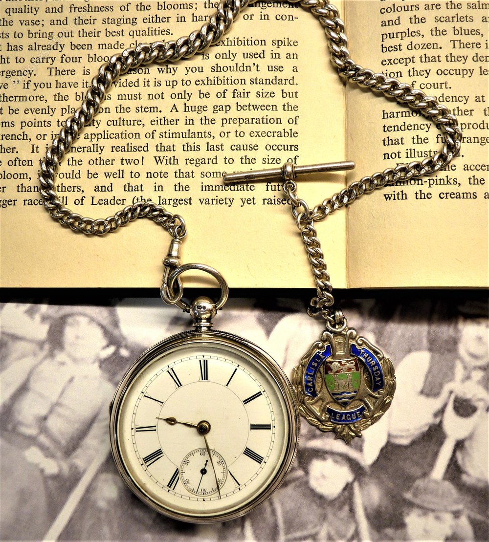 Antiques Atlas Silver Fusee Pocket Watch 1875 With Albert Chain.