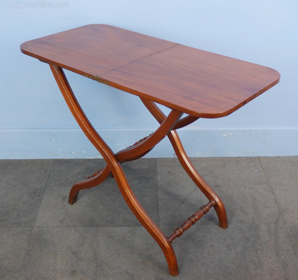 Mahogany Folding Side Occasional Coaching Table Antiques Atlas