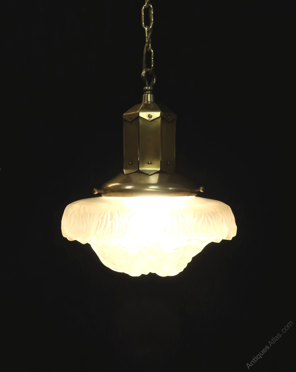 Antiques Atlas Art Deco Frosted Glass Pendant Light