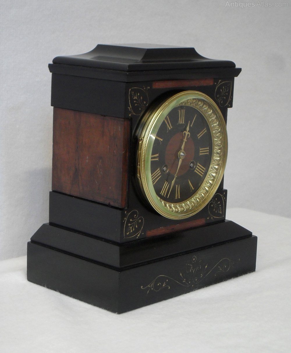 Antiques Atlas Black Slate Mantel Clock
