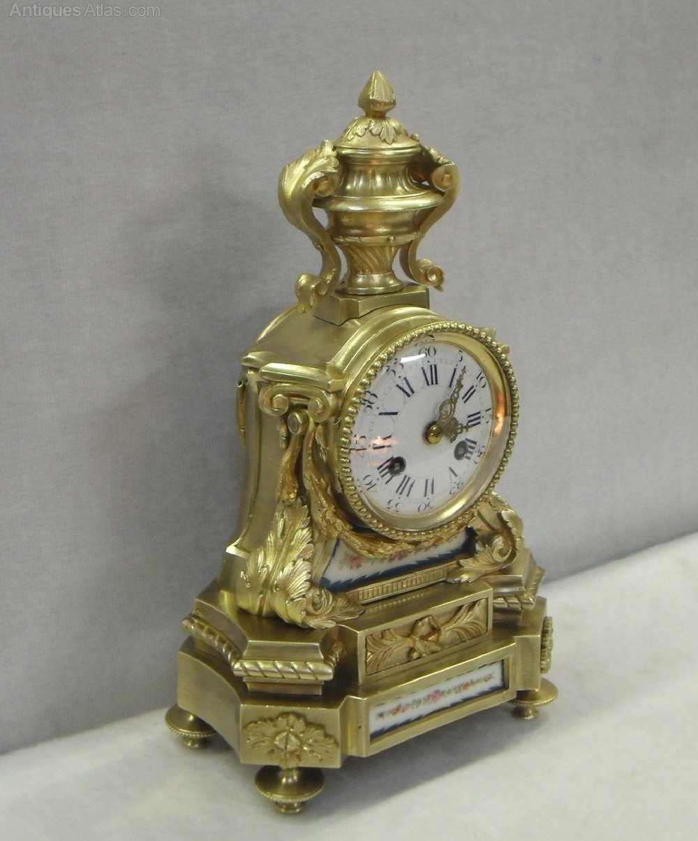 Antiques Atlas French Bronze Gilt And Porcelain Mantel Clock