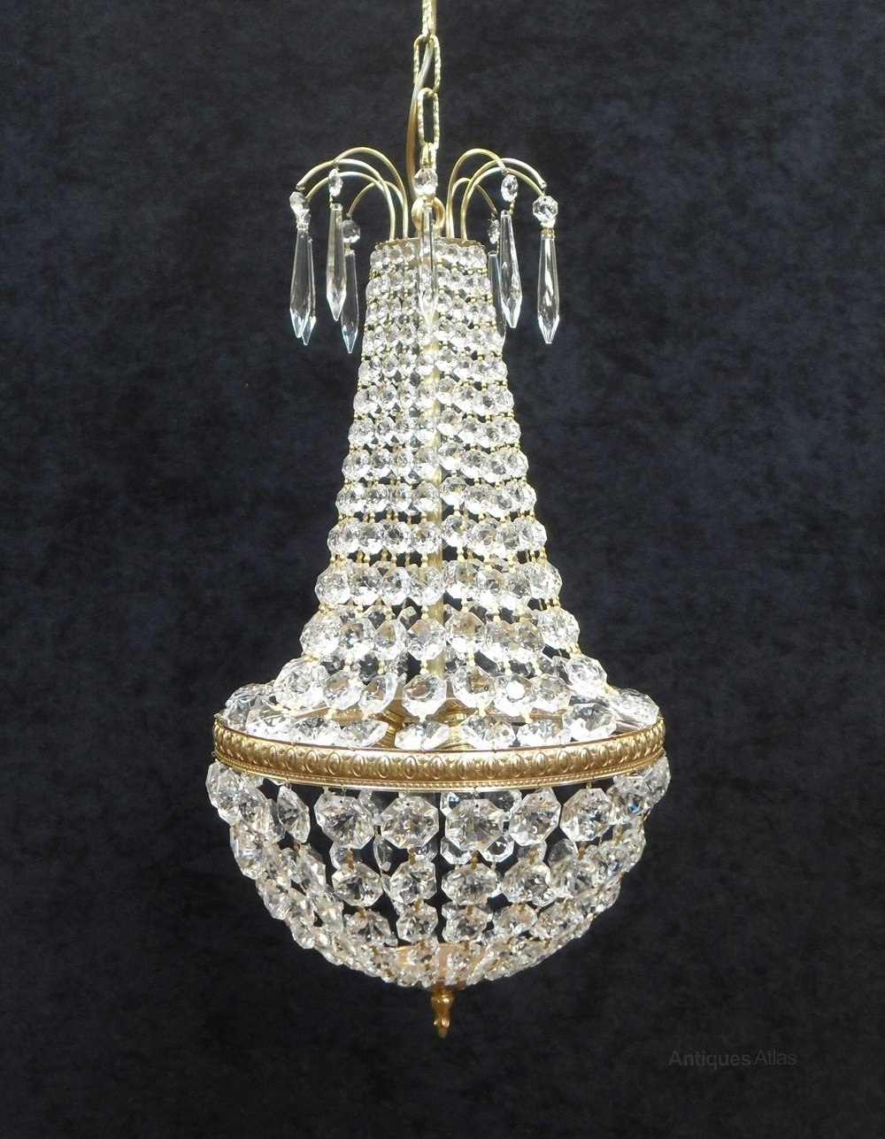 Antiques Atlas French Empire Crystal Glass Basket Chandelier