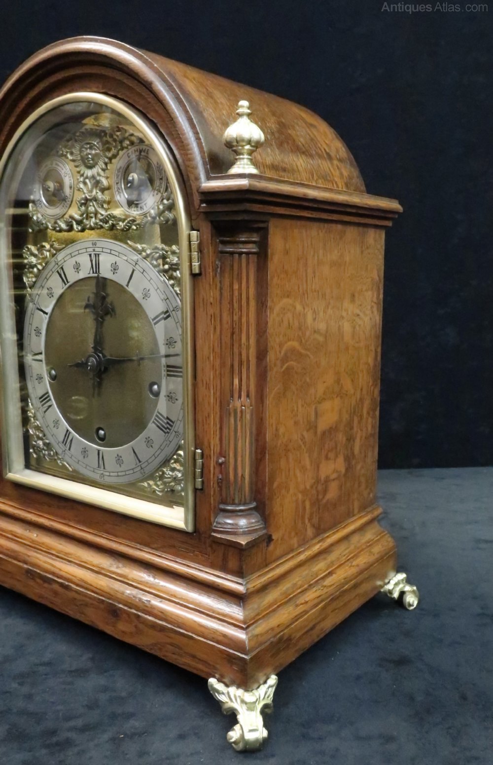 Antiques Atlas German Oak Westminster Chime Bracket Clock By W&H