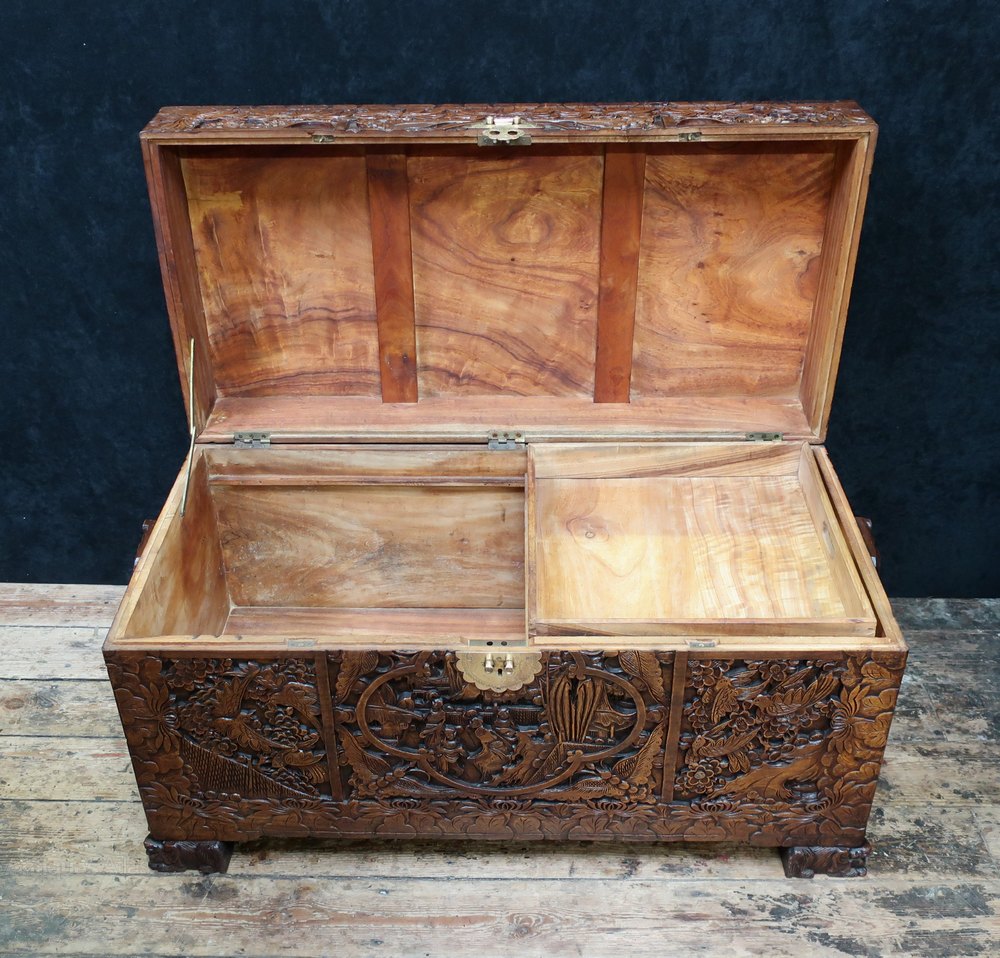 Oriental Carved Camphor Wood Chest Antiques Atlas