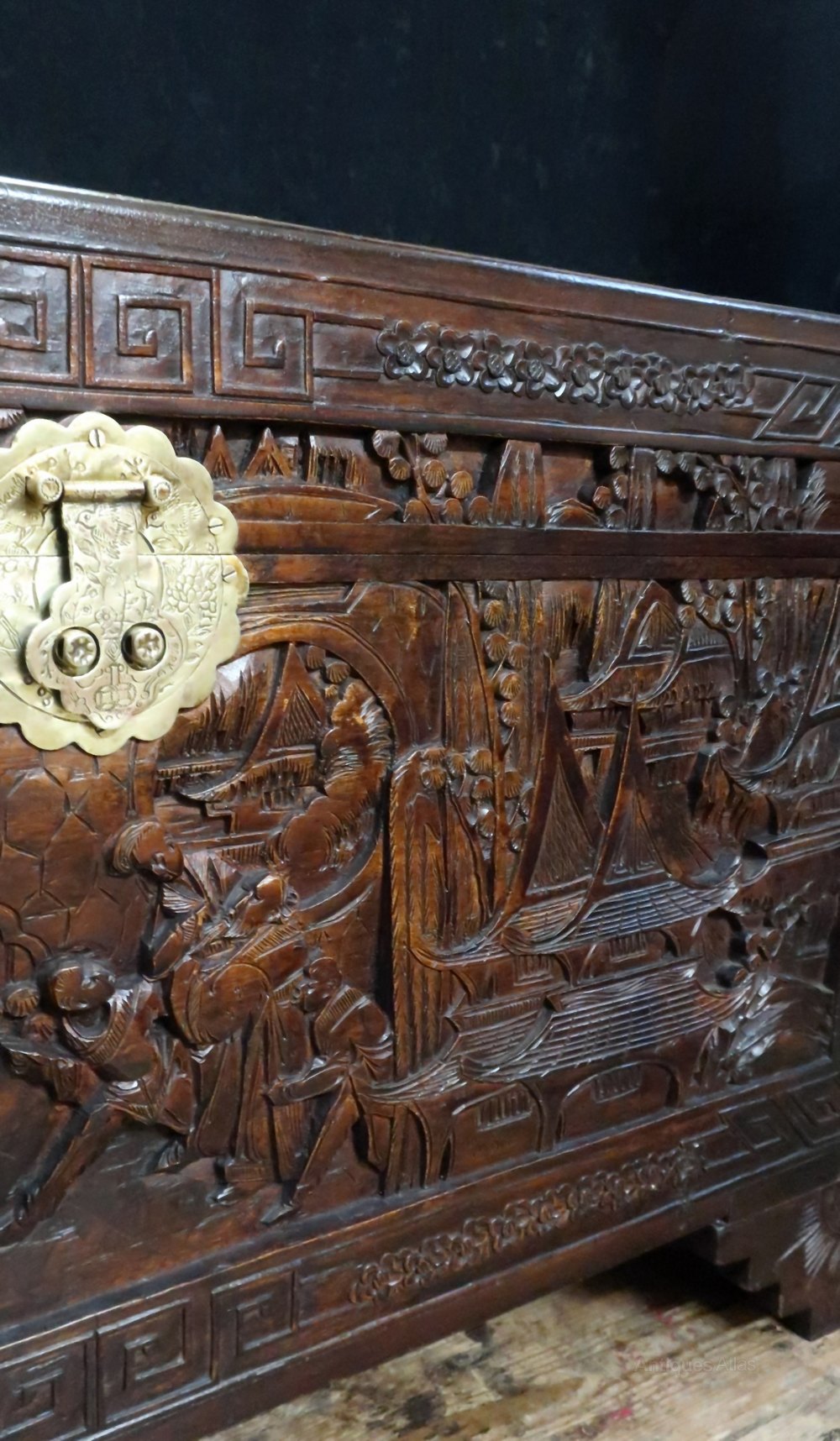 Oriental Carved Camphor Wood Chest Antiques Atlas