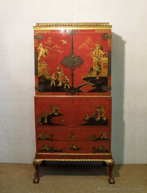 Oriental Chinoiserie Writing Cabinet On Stand Antiques Atlas Oriental Chinoiserie Writing Cabinet On