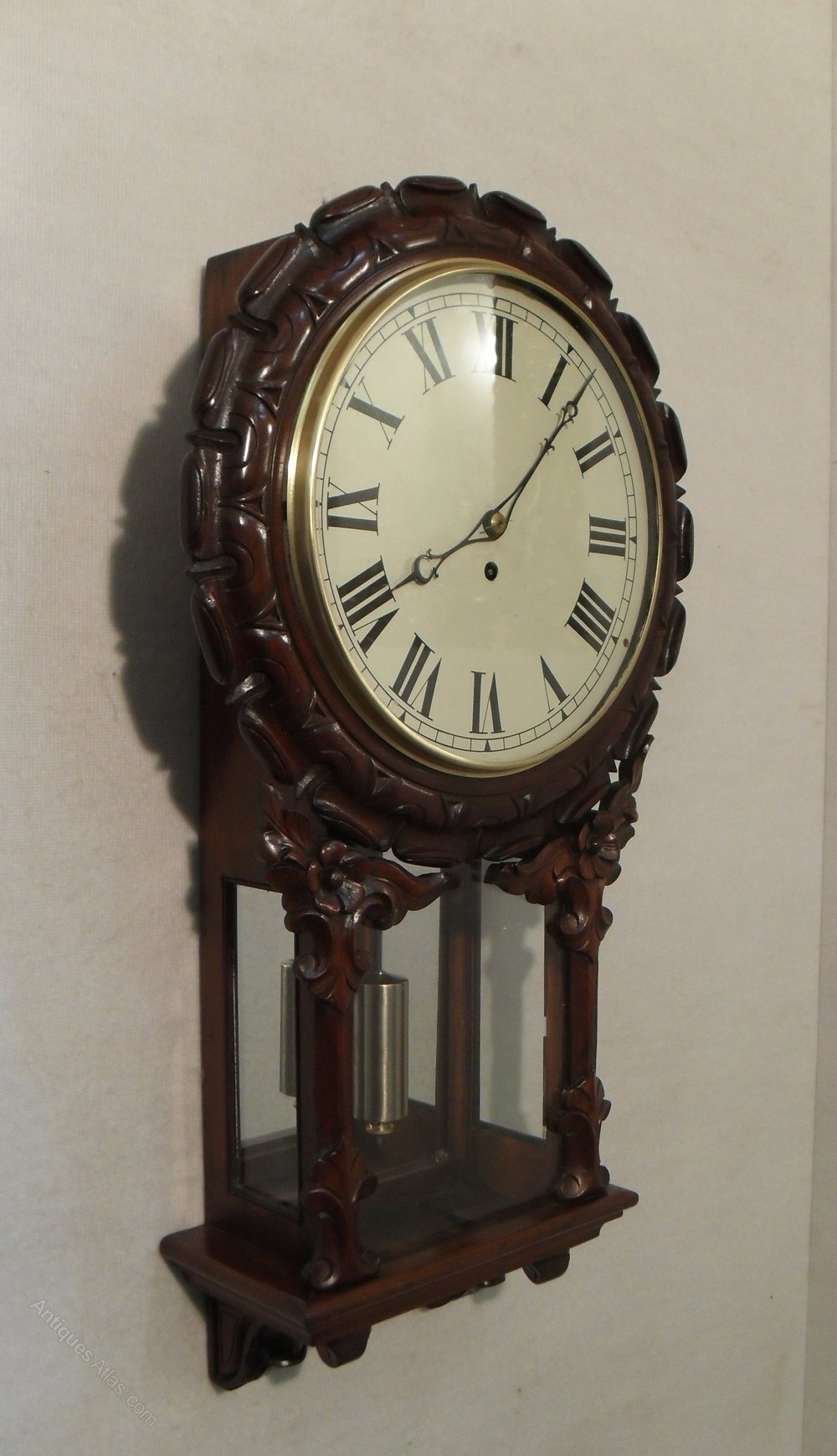 Antiques Atlas Victorian Mahogany Drop Dial Wall Clock