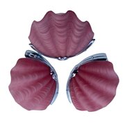 3 Matching Art Deco Shell Wall Lights In Pink