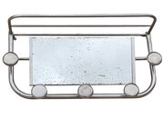 Art Deco Aluminium Coat Hooks And Vanity Mirror An