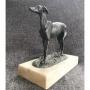 Art Deco spelter greyhound on marble base