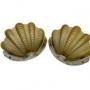 Pair of Art Deco Shell Wall lights in amber/toffee