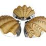 Set of 3 Amber Art Deco Shell Wall Lights