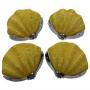 Set of 4 Yellow Art Deco Chrome Shell Wall lights 