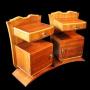 Art Deco walnut bedside cabinets