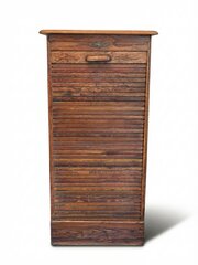 9 Drawer Oak Tambour Front Filing Cabinet