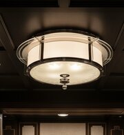 Art Deco Glass And Chrome Ceiling Light