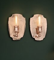 Art Deco Pink Mirrored Wall Lights 
