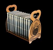 Arts And Crafts Stencilled Book Trough In Oak