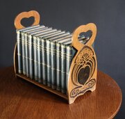 Arts And Crafts Stencilled Book Trough In Oak