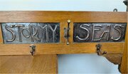 Arts And Crafts  Hat / Coat Rack With Copper Motto