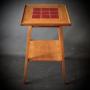Arts And Crafts Oak Red Tiled Topped Side Table