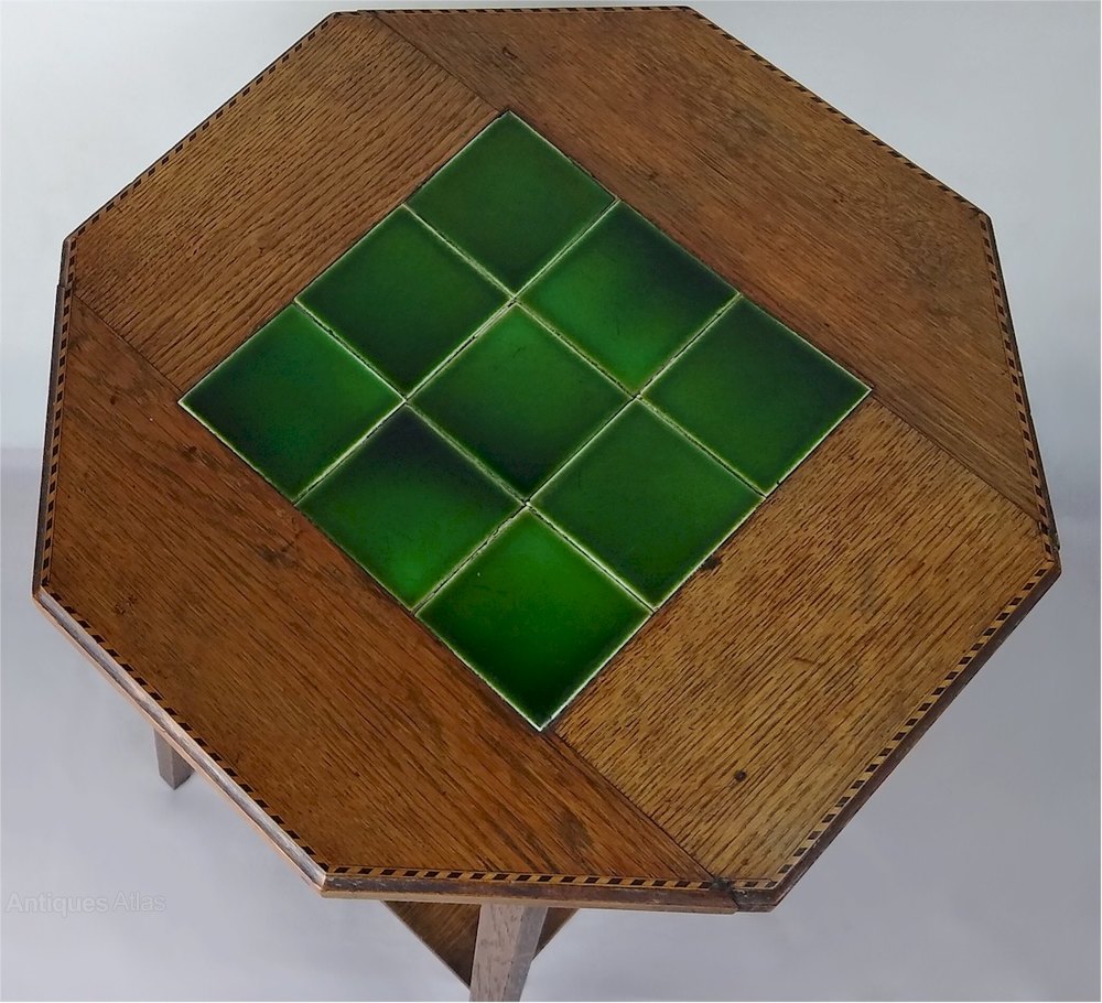 Arts And Crafts Tile Topped Table In Oak Antiques Atlas