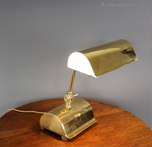 Antiques Atlas Brass Bankers Lamp GRNAB Banker Gold Antique Brass