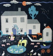 Farm Scene Lithograph By Peggy Wickham