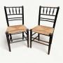 Pair William Morris Sussex chairs ebonised ash