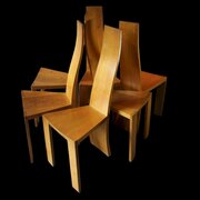 Pearl Dot set of six oak dinin