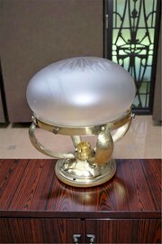 Small Domed Ceiling Light In Hammered Brass