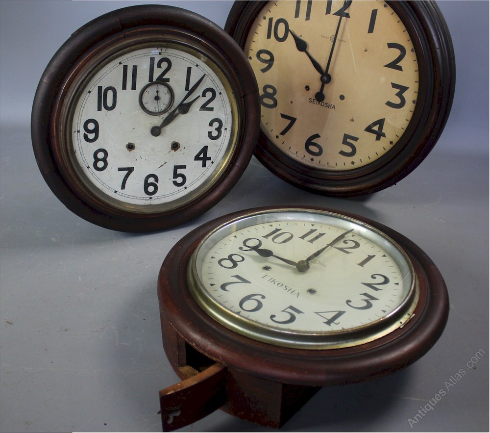 Antiques Atlas Three Japanese Wall Clocks By Seikosha 1920's