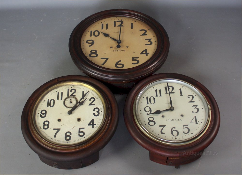 Antiques Atlas Three Japanese Wall Clocks By Seikosha 1920's