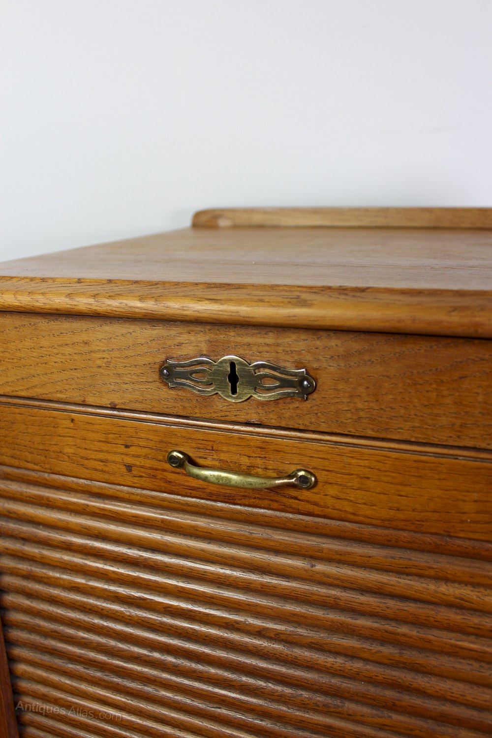 Vintage Oak Tambour Fronted Filing Antiques Atlas