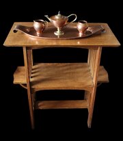 W.A.S Benson , Arts And Crafts, Copper Teaset 