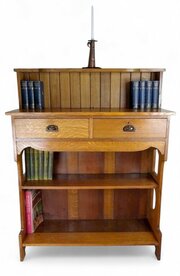 Arts And Crafts Server / Bookcase In Golden Oak