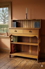 Arts And Crafts Server / Bookcase In Golden Oak