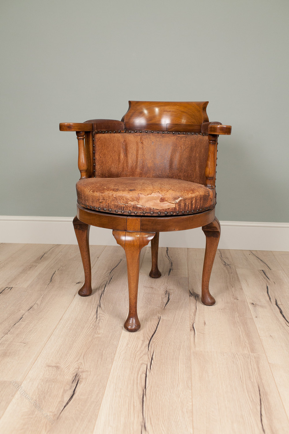 Early 20th Century Walnut Swivel Desk Chair Antiques Atlas